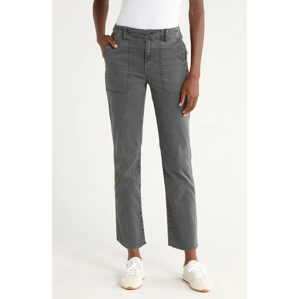 Madewell Garment-dyed Straight Leg Utility Pants in Grey, Size 30 (D3)